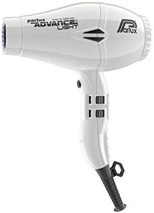 Image of the white Parlux advance light Ionic and Ceramic hairdryer