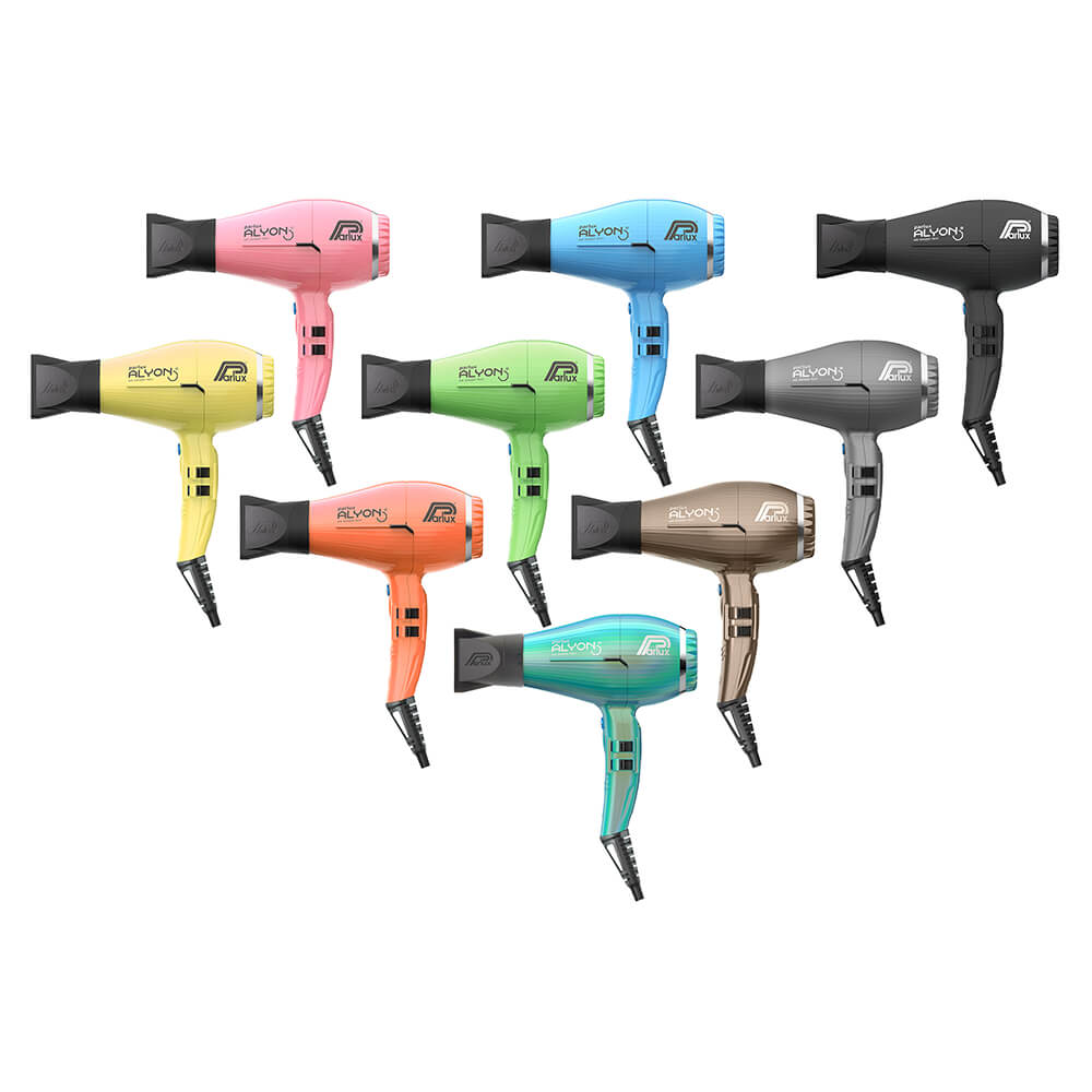 Image of Multipe Parlux hairdryers in different colours