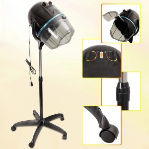 Image of the Costway hooded hairdryer and its various settings
