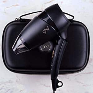Image of the hard black carry case that comes as part of the GHD Flight Hair Dryer case that comes with the GHD Flight travel dryer