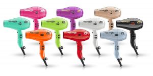 Image of 10 of the same Parlux Advance Light hair dryers but all in different colours