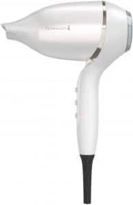 Image of the white and gold trimmed Remington Hydraluxe Pro Hair Dryer